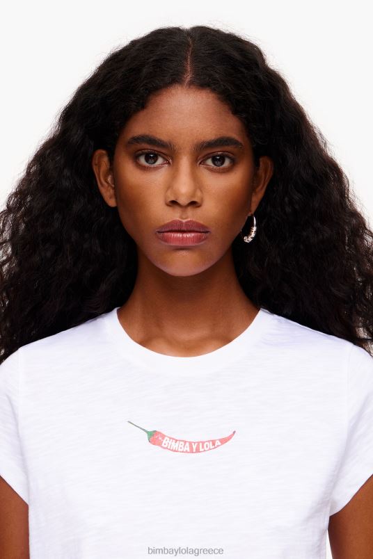 είδη ένδυσης Bimba Y Lola μπλουζάκι guindilla L2L28246 άσπρο