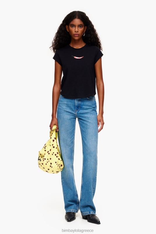 είδη ένδυσης Bimba Y Lola μπλουζάκι guindilla L2L28247 μαύρος