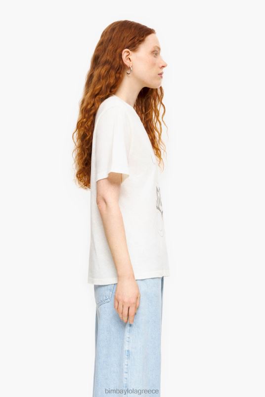 είδη ένδυσης Bimba Y Lola μπλουζάκι με στάμπα με αρκούδα panda L2L28271 εκρού