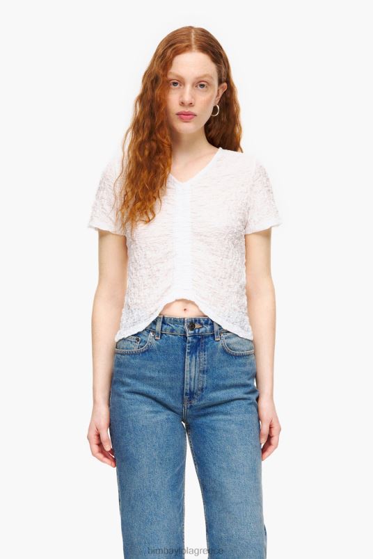 είδη ένδυσης Bimba Y Lola ανάγλυφο t-shirt L2L28267 ελεφαντόδοντο