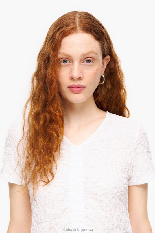 είδη ένδυσης Bimba Y Lola ανάγλυφο t-shirt L2L28267 ελεφαντόδοντο