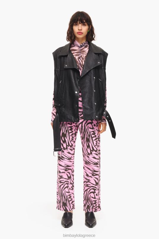 είδη ένδυσης Bimba Y Lola δερμάτινο ποδηλατικό γιλέκο L2L28477 μαύρος