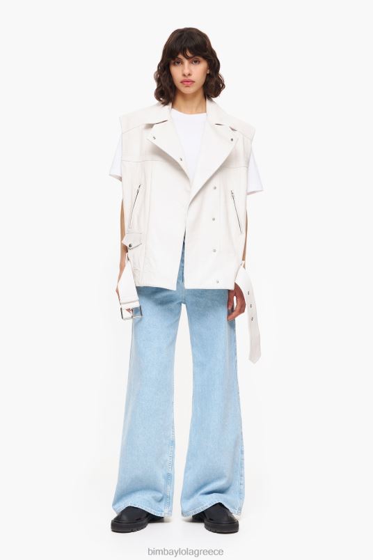 είδη ένδυσης Bimba Y Lola δερμάτινο γιλέκο L2L28478 εκρού