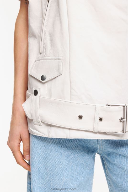 είδη ένδυσης Bimba Y Lola δερμάτινο γιλέκο L2L28478 εκρού