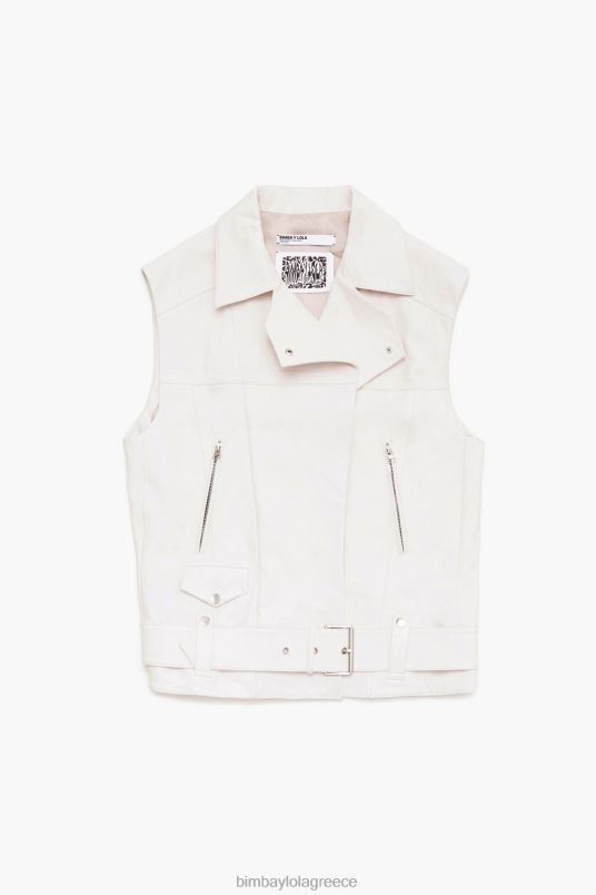είδη ένδυσης Bimba Y Lola δερμάτινο γιλέκο L2L28478 εκρού