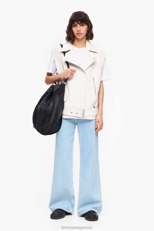 είδη ένδυσης Bimba Y Lola δερμάτινο γιλέκο L2L28478 εκρού