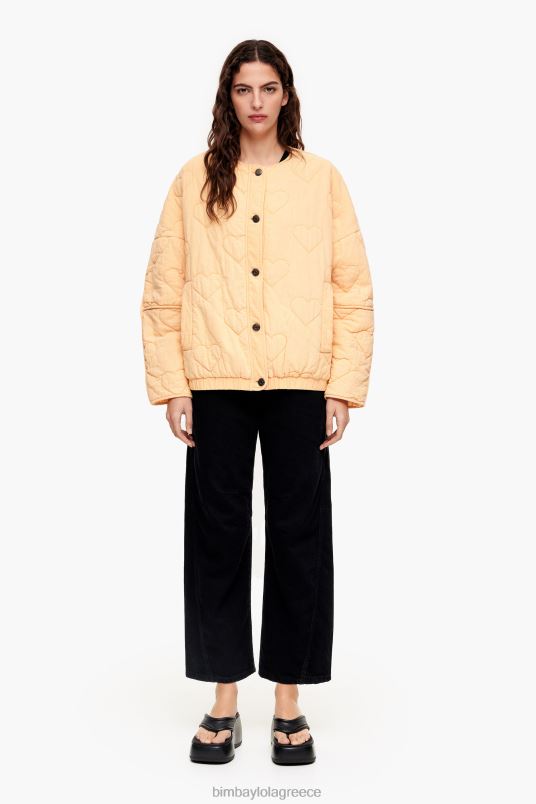 είδη ένδυσης Bimba Y Lola καρδιές καπιτονέ σακάκι L2L28489 ροδάκινο