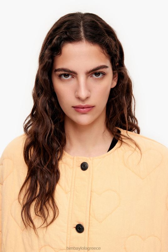 είδη ένδυσης Bimba Y Lola καρδιές καπιτονέ σακάκι L2L28489 ροδάκινο