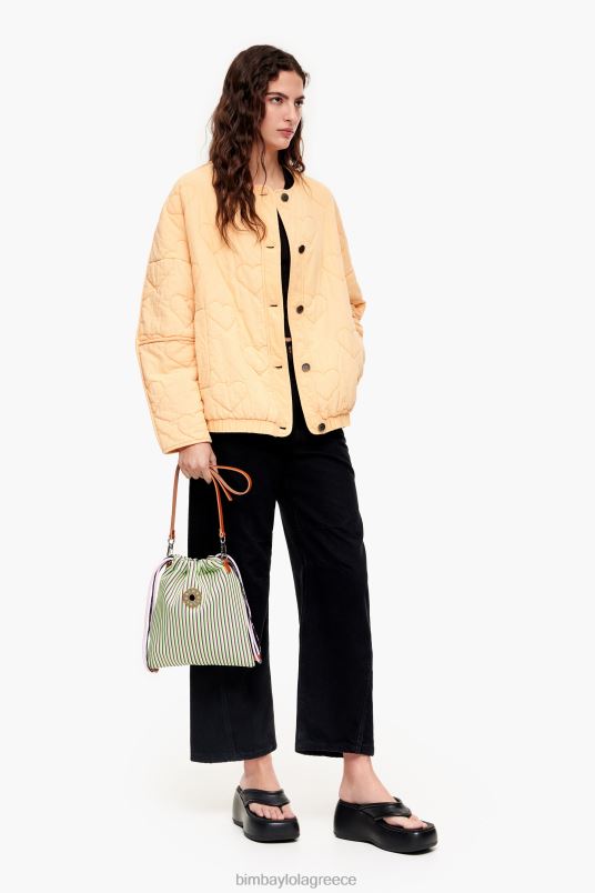 είδη ένδυσης Bimba Y Lola καρδιές καπιτονέ σακάκι L2L28489 ροδάκινο