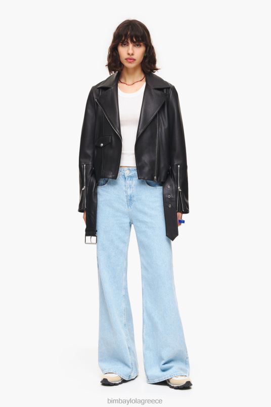 είδη ένδυσης Bimba Y Lola δερμάτινο biker jacket L2L28474 μαύρος