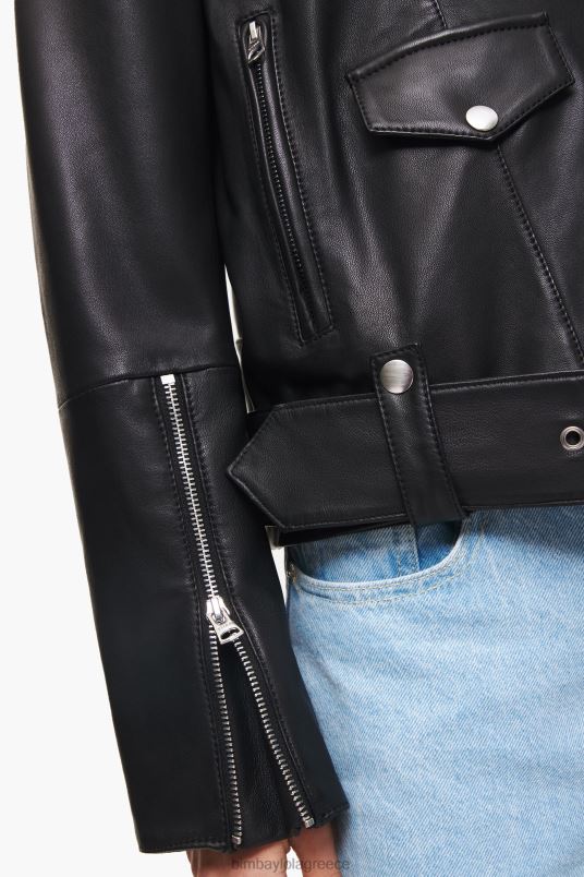 είδη ένδυσης Bimba Y Lola δερμάτινο biker jacket L2L28474 μαύρος