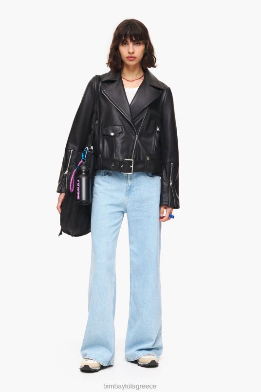 είδη ένδυσης Bimba Y Lola δερμάτινο biker jacket L2L28474 μαύρος