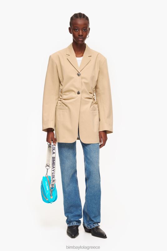 είδη ένδυσης Bimba Y Lola βαμβακερό blazer L2L28468 καμήλα