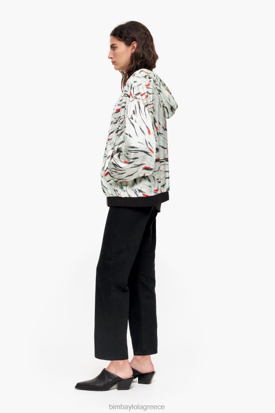 είδη ένδυσης Bimba Y Lola Ρευστό bomber τζάκετ με τύπωμα φτερού πεταλούδας L2L28490 μέντα