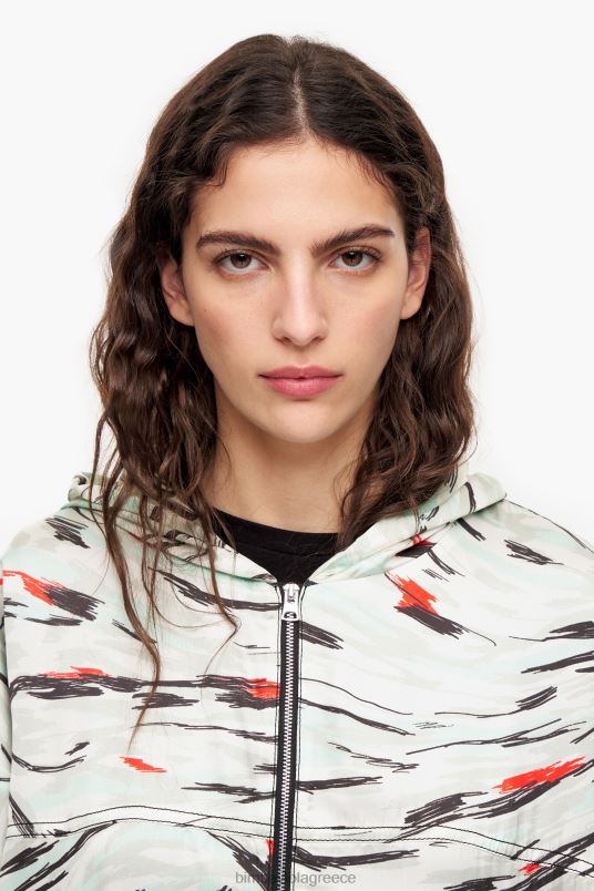 είδη ένδυσης Bimba Y Lola Ρευστό bomber τζάκετ με τύπωμα φτερού πεταλούδας L2L28490 μέντα