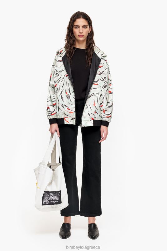 είδη ένδυσης Bimba Y Lola Ρευστό bomber τζάκετ με τύπωμα φτερού πεταλούδας L2L28490 μέντα