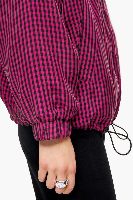 είδη ένδυσης Bimba Y Lola μπουφάν gingham cupro bomber L2L28471 φουξία