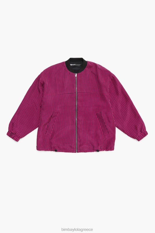 είδη ένδυσης Bimba Y Lola μπουφάν gingham cupro bomber L2L28471 φουξία