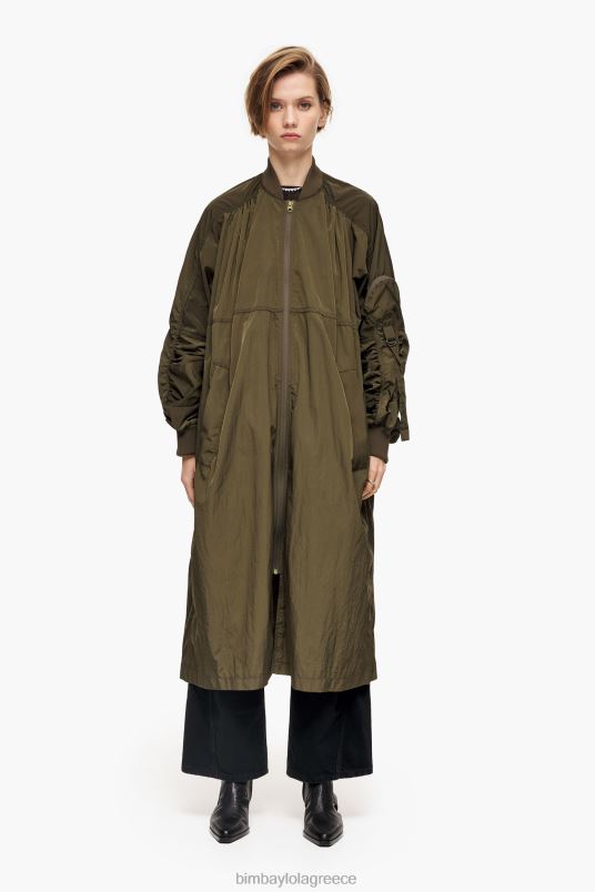 είδη ένδυσης Bimba Y Lola midi βομβαρδιστικό τάφρο L2L28472 χακί