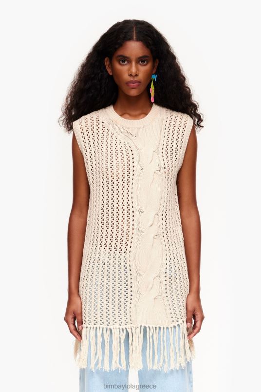 είδη ένδυσης Bimba Y Lola πλεκτό γιλέκο L2L28351 εκρού