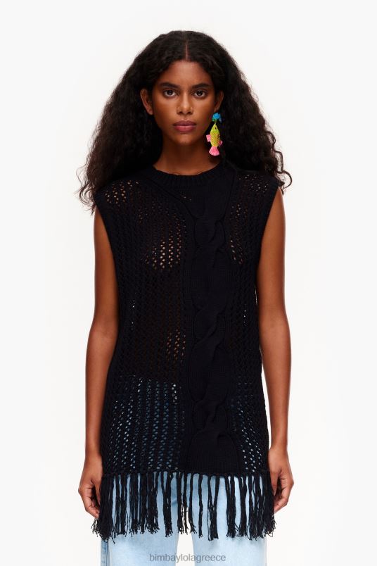 είδη ένδυσης Bimba Y Lola πλεκτό γιλέκο L2L28352 μαύρος
