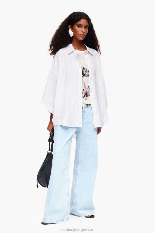 είδη ένδυσης Bimba Y Lola λινό πουλόβερ με στάμπα με κοράλλι L2L28353 ελεφαντόδοντο