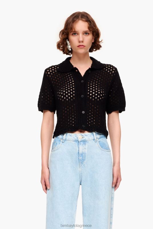 είδη ένδυσης Bimba Y Lola ζακέτα με βελονάκι L2L28359 μαύρος