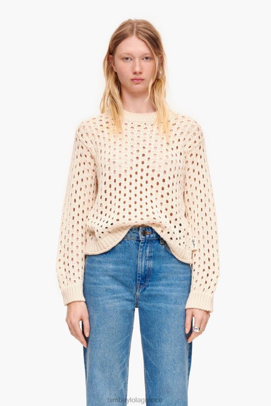 είδη ένδυσης Bimba Y Lola ανοιχτό πλεκτό πουλόβερ L2L28364 εκρού