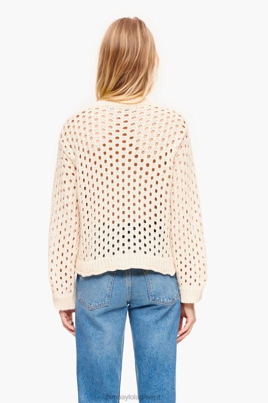 είδη ένδυσης Bimba Y Lola ανοιχτό πλεκτό πουλόβερ L2L28364 εκρού