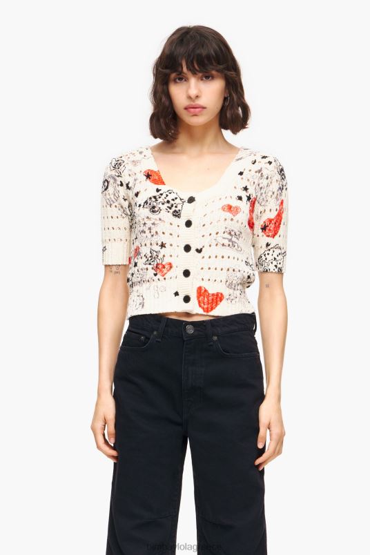 είδη ένδυσης Bimba Y Lola Ζακέτα με ανοιχτή πλεκτή στάμπα καρδιάς L2L28371 παρατσούκλι