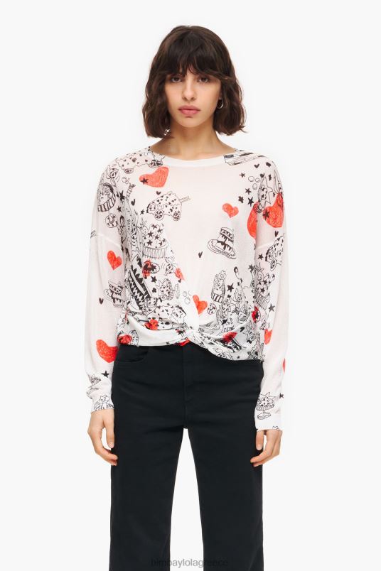 είδη ένδυσης Bimba Y Lola πουλόβερ με στάμπα καρδιάς L2L28373 παρατσούκλι