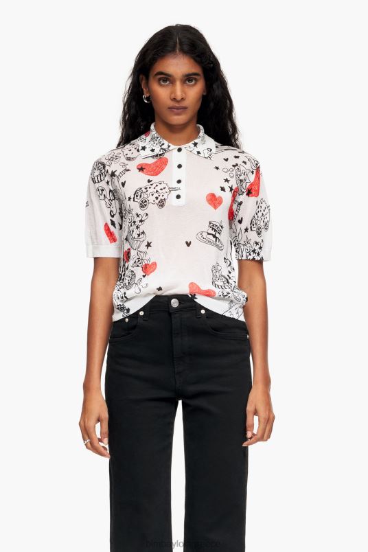 είδη ένδυσης Bimba Y Lola εφαρμοστό μπλουζάκι πόλο με καρδιά L2L28374 παρατσούκλι