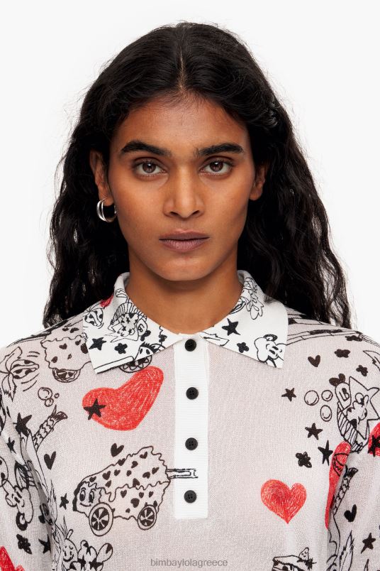 είδη ένδυσης Bimba Y Lola εφαρμοστό μπλουζάκι πόλο με καρδιά L2L28374 παρατσούκλι