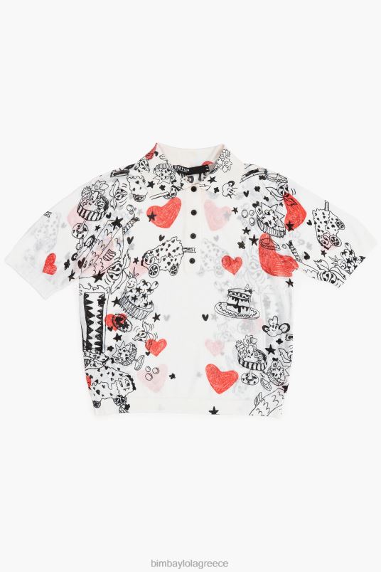 είδη ένδυσης Bimba Y Lola εφαρμοστό μπλουζάκι πόλο με καρδιά L2L28374 παρατσούκλι