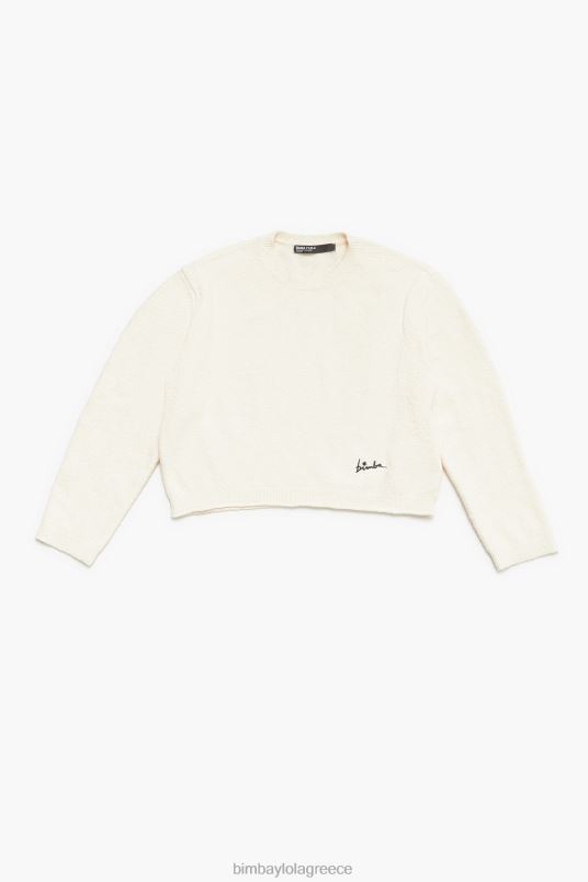 είδη ένδυσης Bimba Y Lola βαμβακερό πουλόβερ L2L28375 εκρού