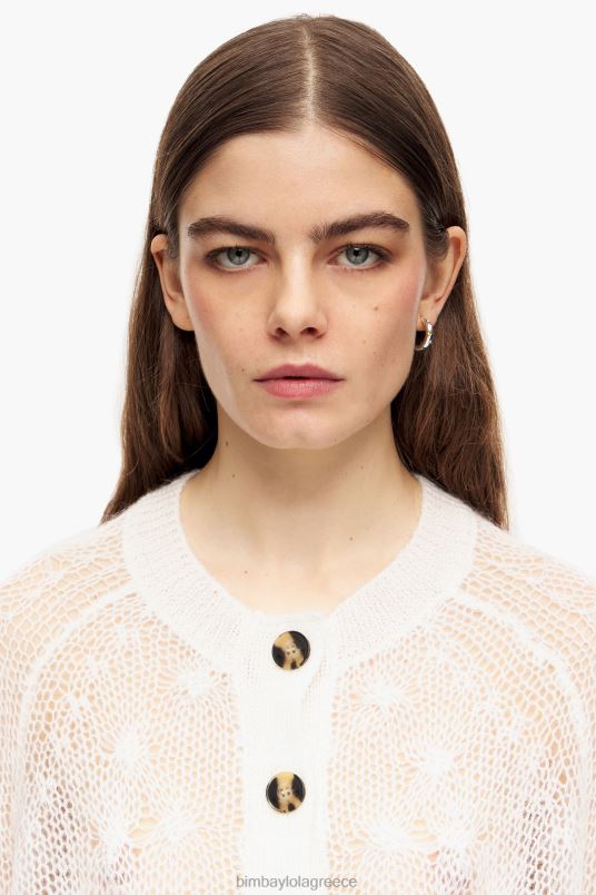 είδη ένδυσης Bimba Y Lola ανοιχτό πλεκτό πουλόβερ μοχέρ L2L28378 εκρού