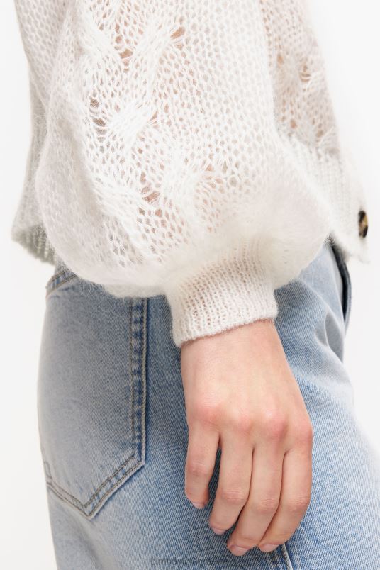 είδη ένδυσης Bimba Y Lola ανοιχτό πλεκτό πουλόβερ μοχέρ L2L28378 εκρού