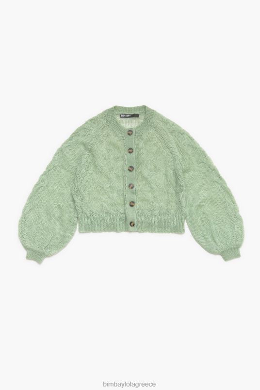 είδη ένδυσης Bimba Y Lola ανοιχτή πλεκτή μοχέρ ζακέτα L2L28379 μέντα