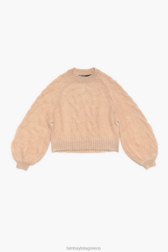 είδη ένδυσης Bimba Y Lola ανοιχτό πλεκτό πουλόβερ μοχέρ L2L28380 άμμος