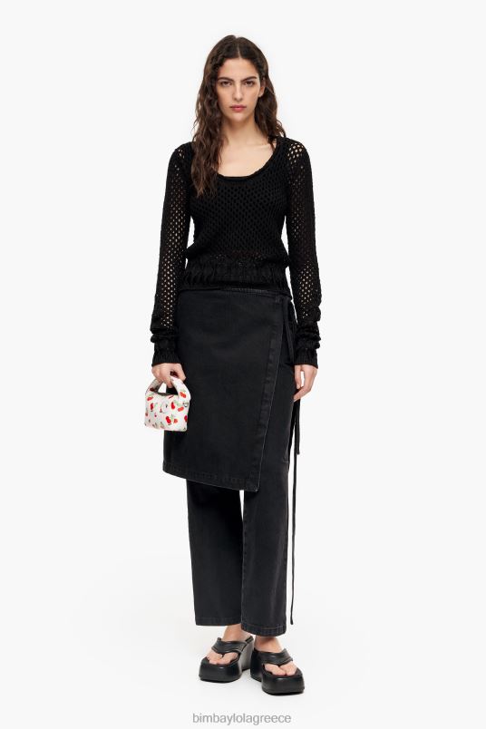 είδη ένδυσης Bimba Y Lola ανοιχτό πλεκτό εφαρμοστό πουλόβερ L2L28387 μαύρος