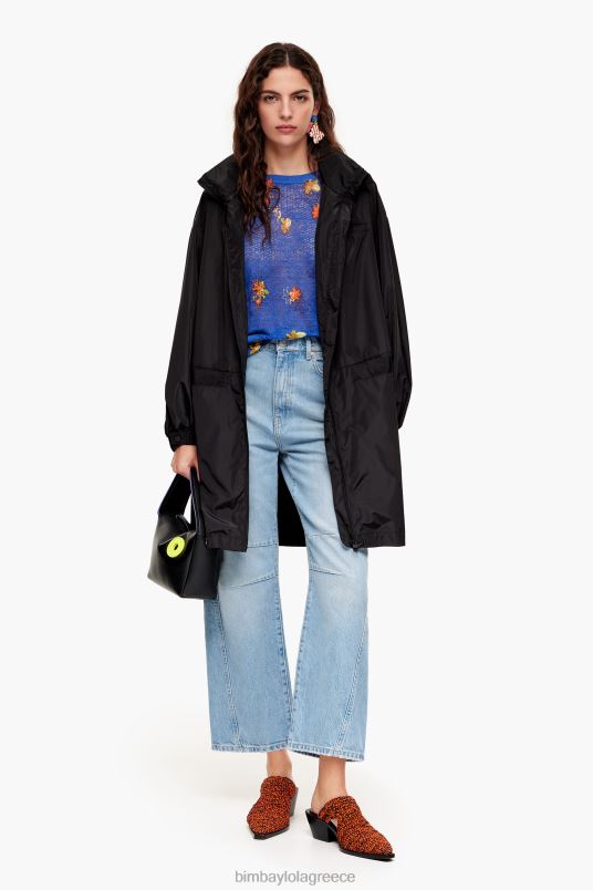 είδη ένδυσης Bimba Y Lola σπρέι λουλούδια στάμπα λινό πουλόβερ L2L28390 μπλε