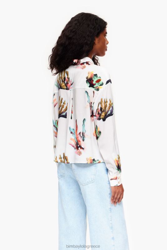 είδη ένδυσης Bimba Y Lola πουκάμισο με κοραλί στάμπα L2L28330 ελεφαντόδοντο