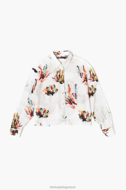 είδη ένδυσης Bimba Y Lola πουκάμισο με κοραλί στάμπα L2L28330 ελεφαντόδοντο