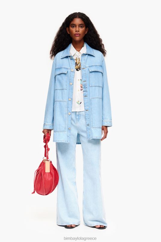 είδη ένδυσης Bimba Y Lola πουκάμισο με κοραλί στάμπα L2L28330 ελεφαντόδοντο