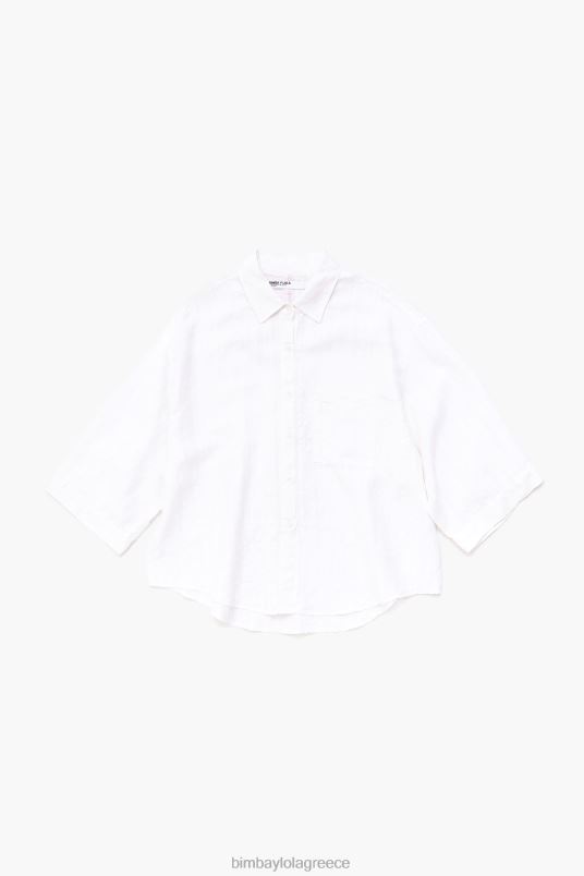 είδη ένδυσης Bimba Y Lola λινό πουκάμισο L2L28332 άσπρο
