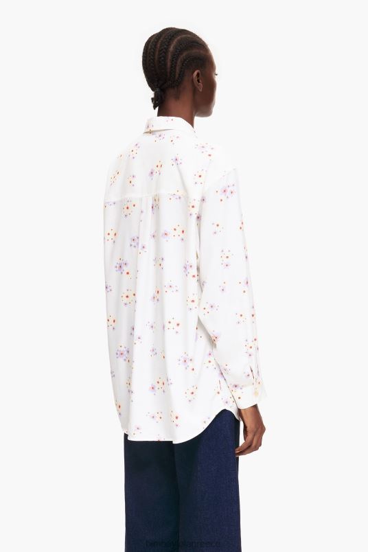 είδη ένδυσης Bimba Y Lola πουκάμισο με στάμπα με ακρυλικά λουλούδια L2L28337 άσπρο