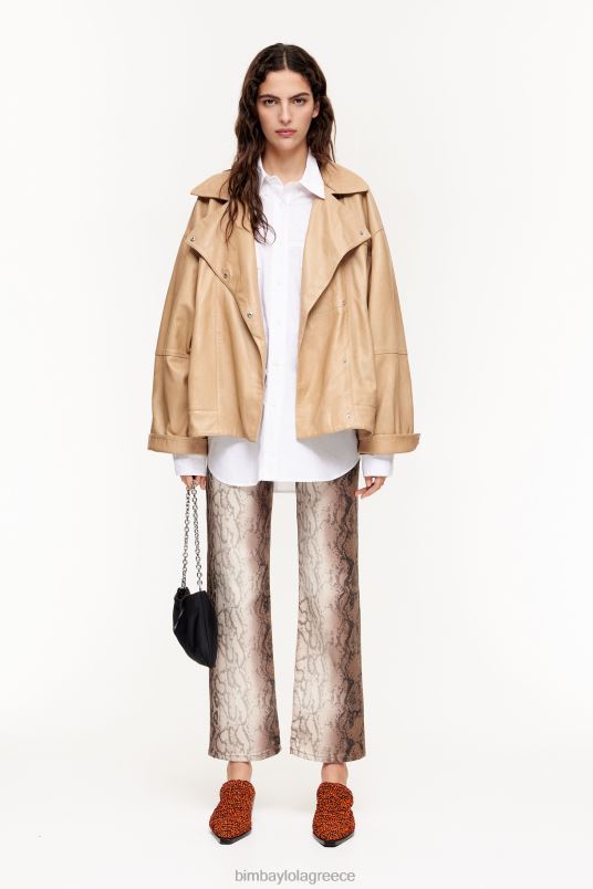 είδη ένδυσης Bimba Y Lola Ποπλίνα oversize πουκάμισο L2L28333 άσπρο