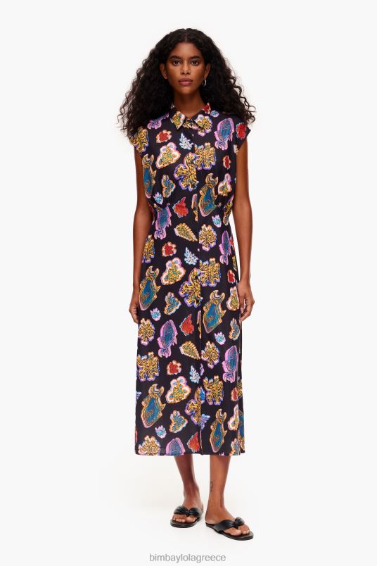 είδη ένδυσης Bimba Y Lola μακρύ θαλασσινό φόρεμα L2L28176 μαύρος