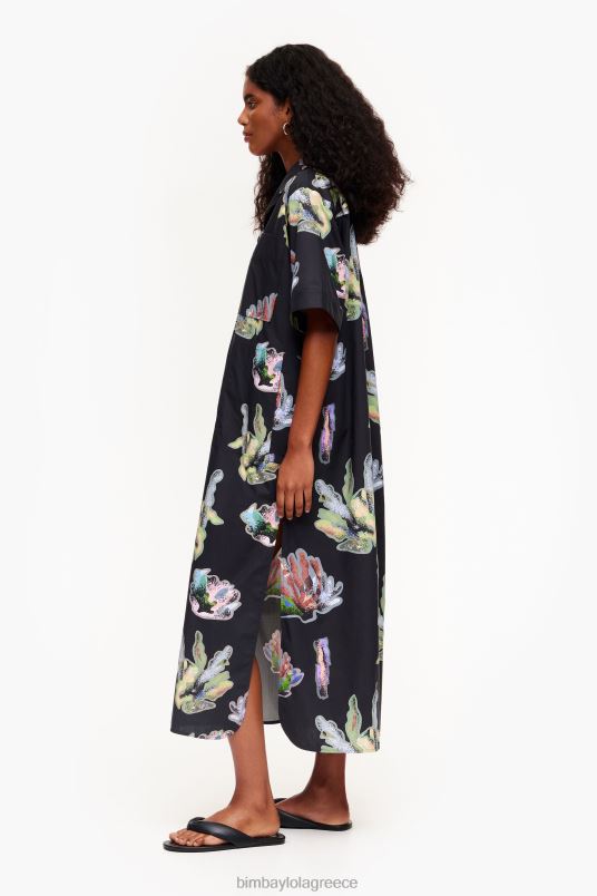 είδη ένδυσης Bimba Y Lola φόρεμα πουκάμισο με κοραλί στάμπα L2L28182 γκρί