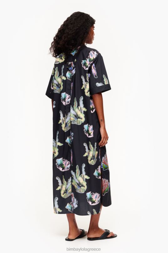 είδη ένδυσης Bimba Y Lola φόρεμα πουκάμισο με κοραλί στάμπα L2L28182 γκρί